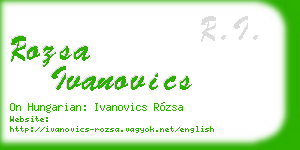 rozsa ivanovics business card